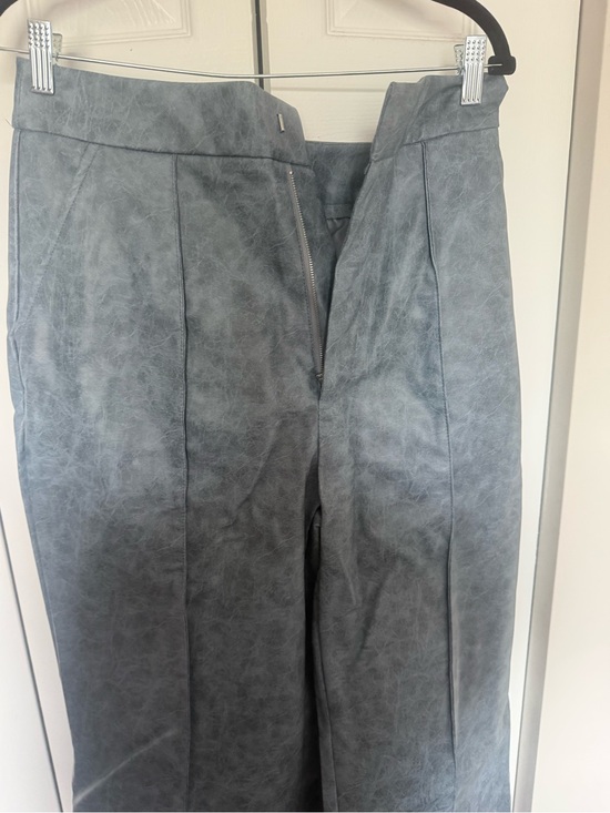 PrettyLittleThing Pants - PrettyLittleThing Washed Gray Faux Leather Trousers